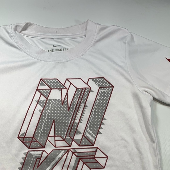 NIKE | Dry Fit White Red Graphic Boys Top XS/S - Picture 6 of 6